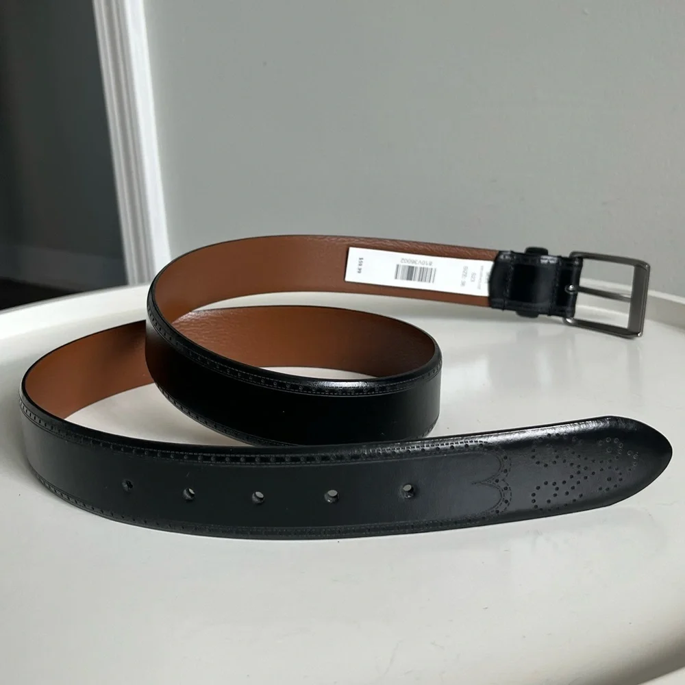 NEW Men’s Wearhouse Black Genuine Leather Italy Belt Size 36